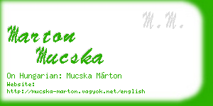 marton mucska business card
